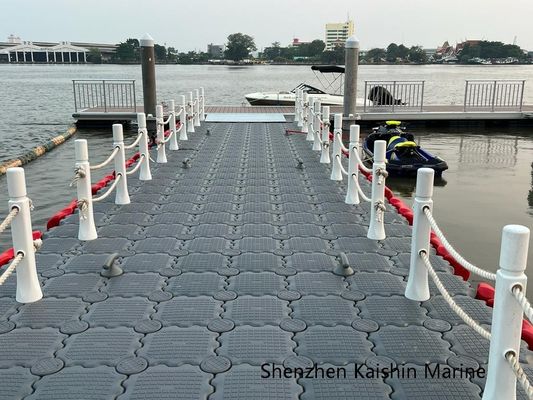 Modular Floating Dock with Non-slip Surface UV Stabilized and 350 Kg Load Capacity for Stable Water Platforms